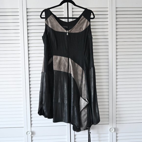 Jean-Marc-Philippe Size 2 Zipper Front Mixed Media Dress | Size 2 / Medium - Picture 1 of 11